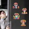 (US Local)6Pcs Acrylic Animals And Flowers Diamond Art Fridge Magnet for Car Mailbox Decor