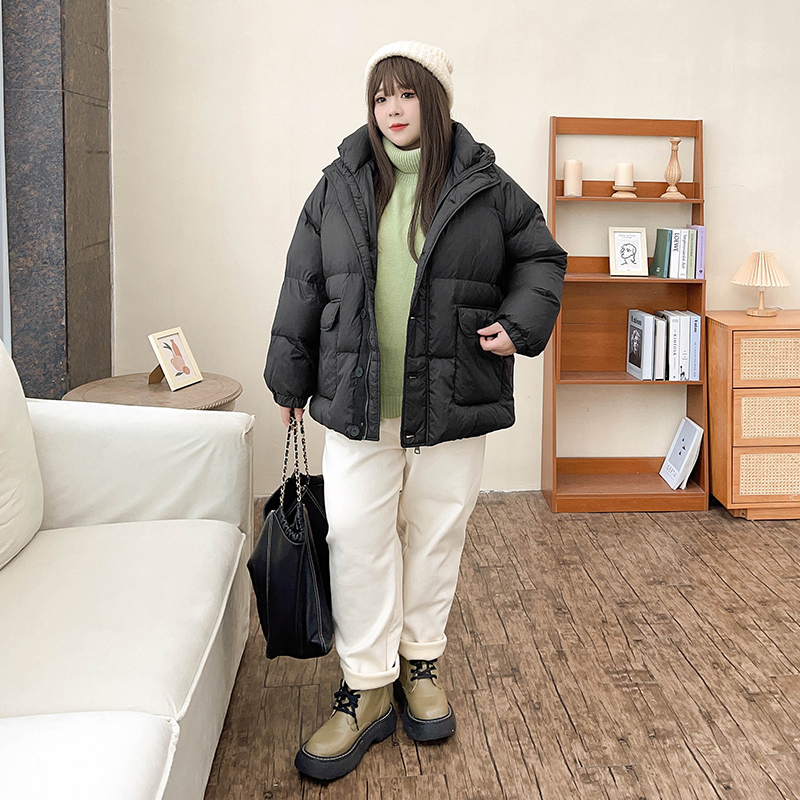 Plus-Size Winter Puffer Coat with 90% White Duck Down &ndash; Slimming Hooded Parka