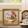 Diamond Painting Wooden Double-Sided Flowers Book Ornaments Kit with Photo Frame Desktop