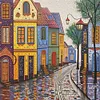 Colored Houses-14CT Stamped Cross Stitch 40*40cm/15.75*15.75in