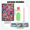 Pink Flowers 5D DIY Diamond Art Painting Notebook Kit 50 Pages A5 Rhinestone Art Painting Notebook Kit for Adults Beginners Holiday Birthday Gift