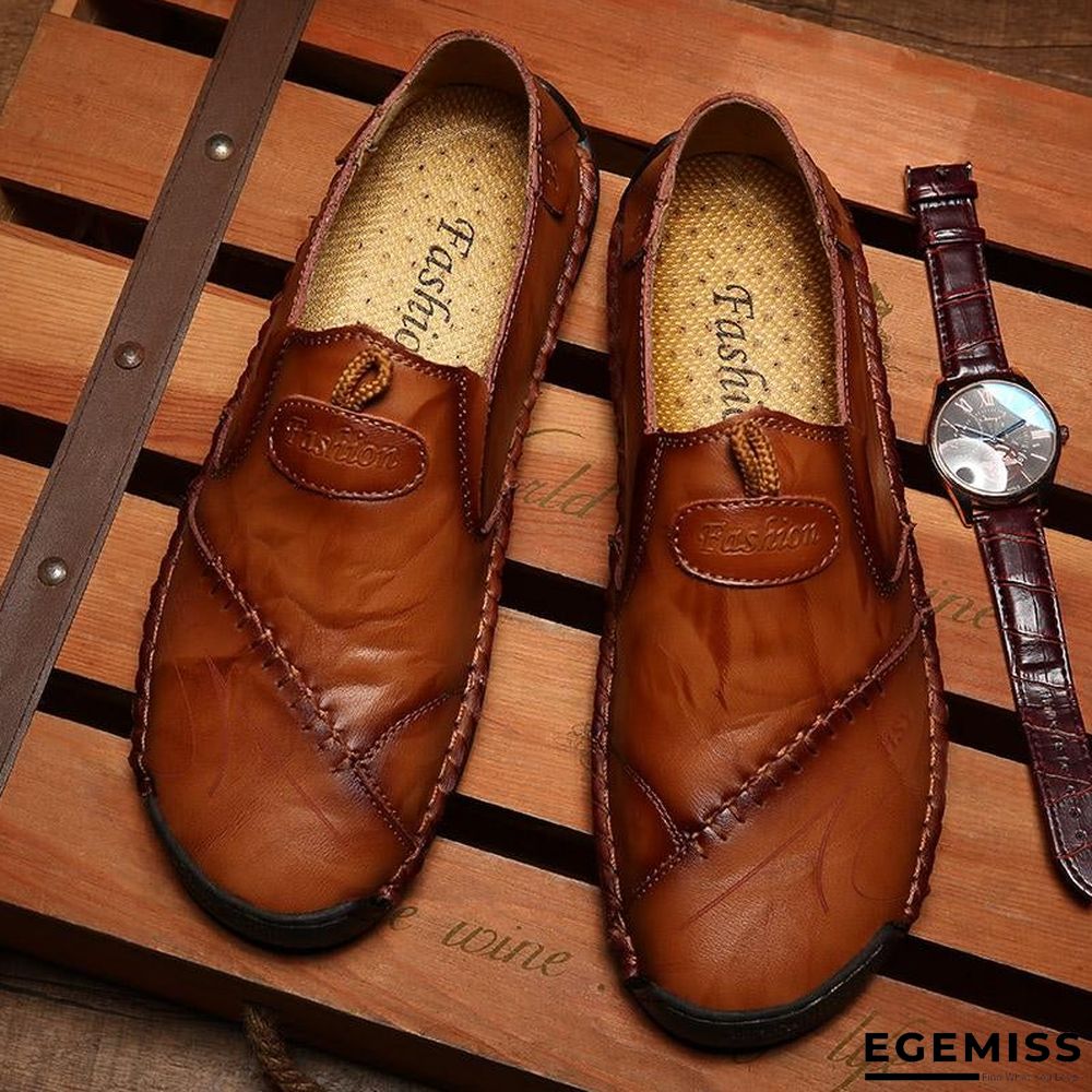 Genuine Leather Men's shoes Moccasins Loafers Shoes Waterproof Soft Breathable Flats | EGEMISS