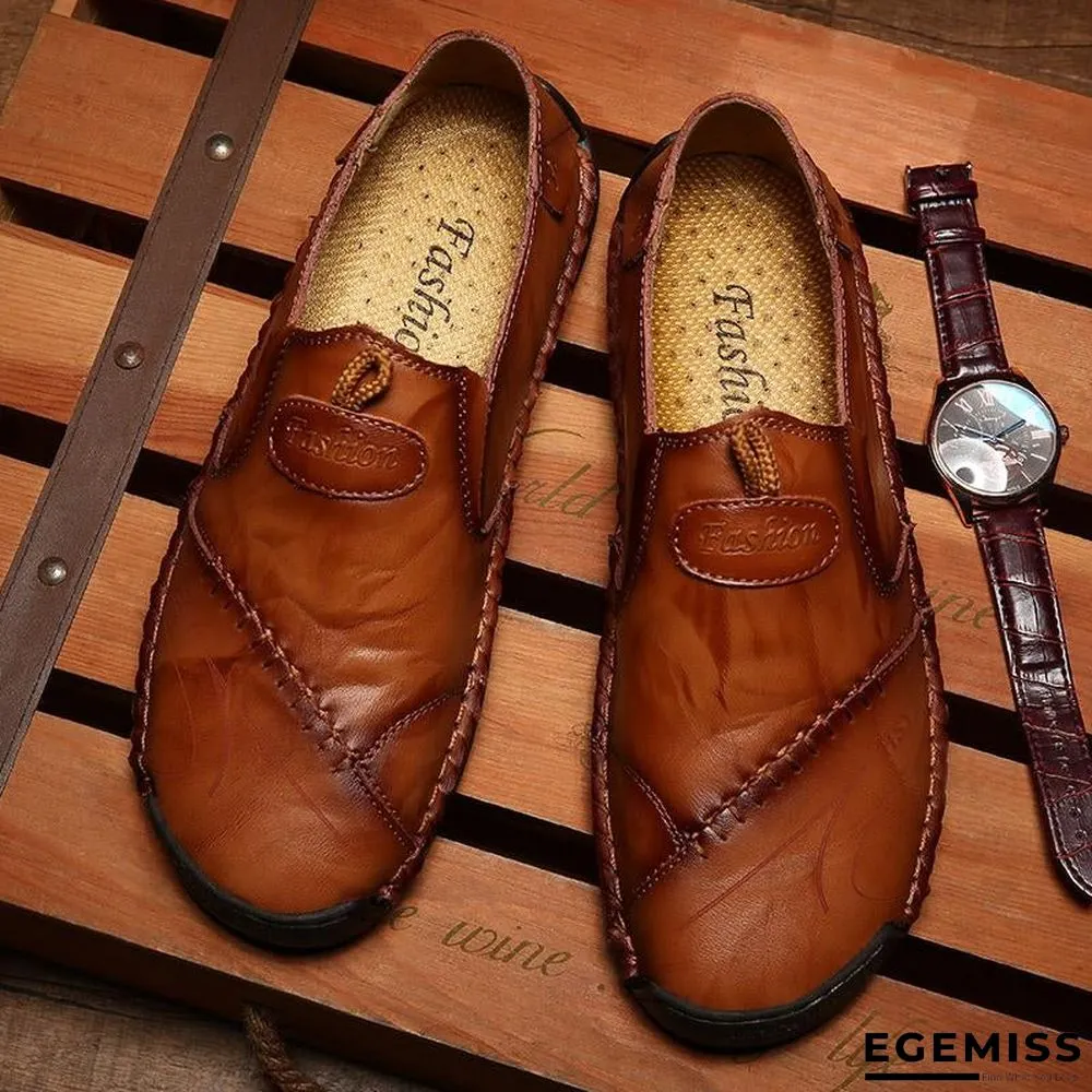 Genuine Leather Men's shoes Moccasins Loafers Shoes Waterproof Soft Breathable Flats | EGEMISS