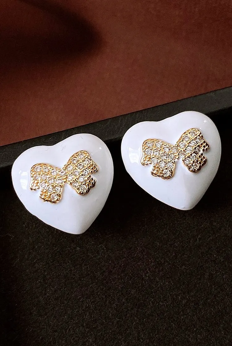 Sweet Heart Shaped Jewelry Set for Women Necklace and Earrings