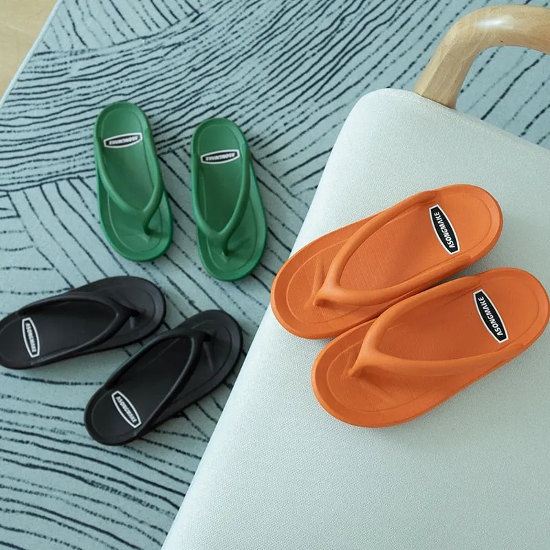 2022 Summer Slippers Man Women Casual Massage Durable Flip Flops Beach Sandals Female Wedge Shoes Striped Lady Room Slippers