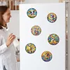 (US Local)6Pcs Acrylic Glass Painting Animals DIY Fridge Stickers for Fridge Whiteboards