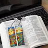 4Pcs Special Shape Sunset Flowers Diamond Painting Bookmark Art Projects