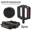 2 Pairs Bike Flat Pedals & Reflector Non-Slip Bike Pedals for Road Mountain Bike