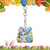 (US Local)PET Double Sided Special Shaped Easter Alphabet DIY Diamond Painting Keychain