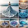 Beach Dress Girl-11CT Stamped Cross Stitch 40*40/45*45cm