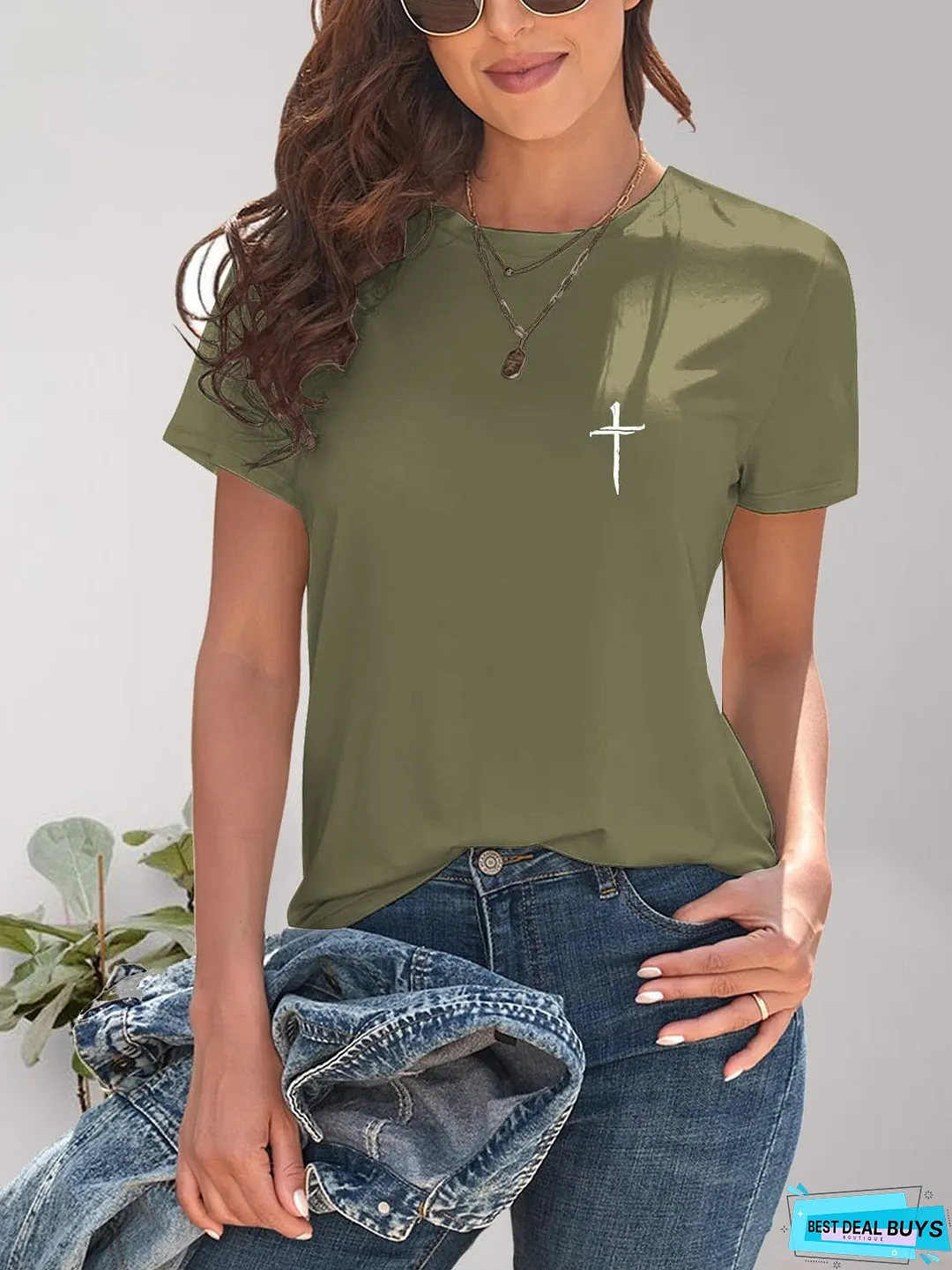 Cross Graphic Round Neck T-Shirt