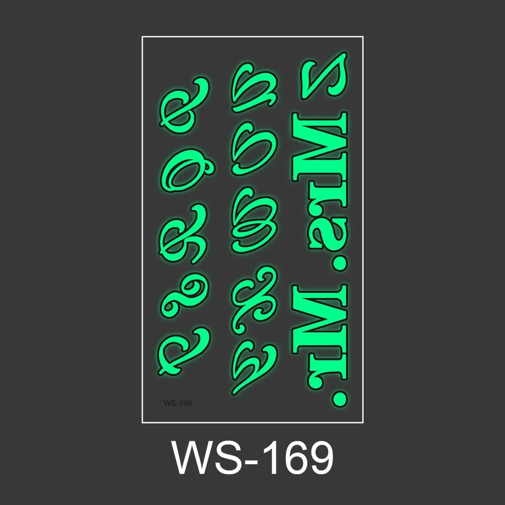 Luminous Tattoo Sticker Nightclub Bar Music Festival Carnival Tattoo Sticker Fluorescent Musical Note Glowing Cool Face Sticker