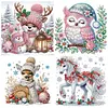 (US Local)4pack Xmas Animal-Special Shaped Diamond Painting Kit(30x30cm)