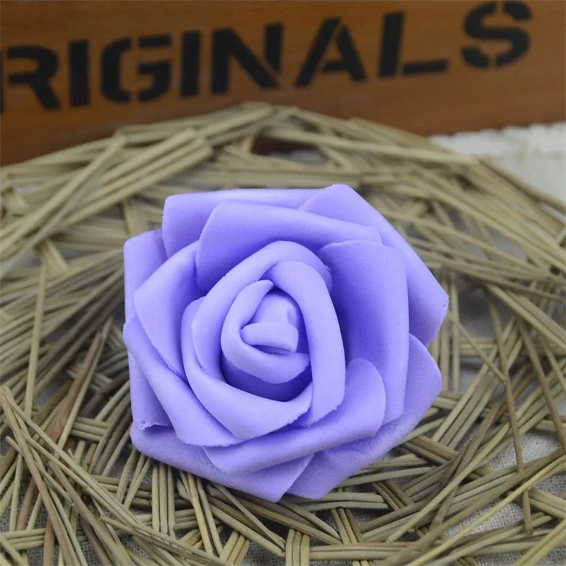 50pcs 6cm Artificial PE Foam Rose Flower Heads For Wedding Home Party Decoration DIY Garland Craft supplies Fake Flowers Ball