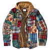 Men's Classic Flannel Retro Plaid Shirt Hooded Jacket Coat