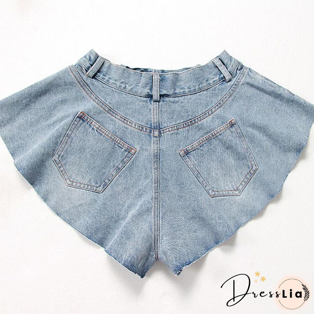 New Fashion Summer Autumn Sexy Lace-up Mid Waist Pockets Zipper Loose Mini Denim Shorts Women Plus SizexXXL