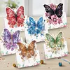 6pcs DIY Flowers And Butterflies Diamond painting greeting card