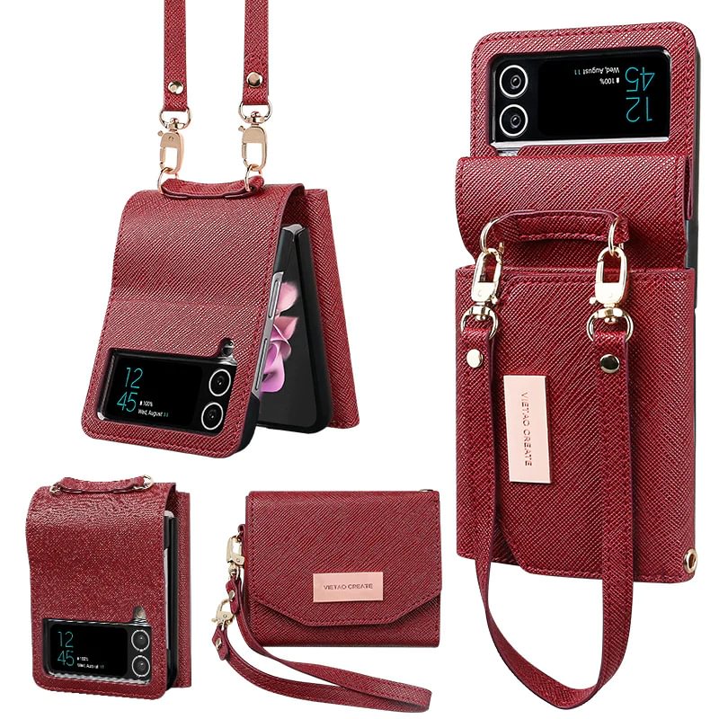 For Samsung ZFlip4 Folding Screen Wallet Phone Case