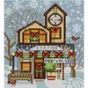 (4pcs) Christmas Cabin - 14CT Stamped Cross Stitch 15*17cm/5.91*6.69in(Bundle Sale)