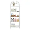 [US Local Warehouse] 5-Tier Acrylic Arched Bookshelf Modern Style Clear Bookcase Open Display Bookshelf for Home Office Living Room Kitchen Bedroom 11.81x23.62x65.35in Easy Assembly