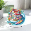 >SALE<Acrylic 2D Flat Beach House DIY Table Top Diamond Painting Ornament Kits