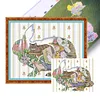 Rabbit Fairy Tale-Girl And Cat-14CT Stamped Cross Stitch 48*38cm/18.9*14.96in
