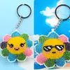 2Pcs Sunflower Bead Cross Stitch Keychain Kit Mosaic Beads Embroidery Keyrings