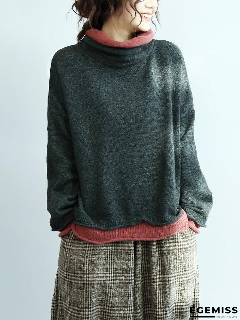 Loose Batwing Sleeves Knitting Sweater | EGEMISS