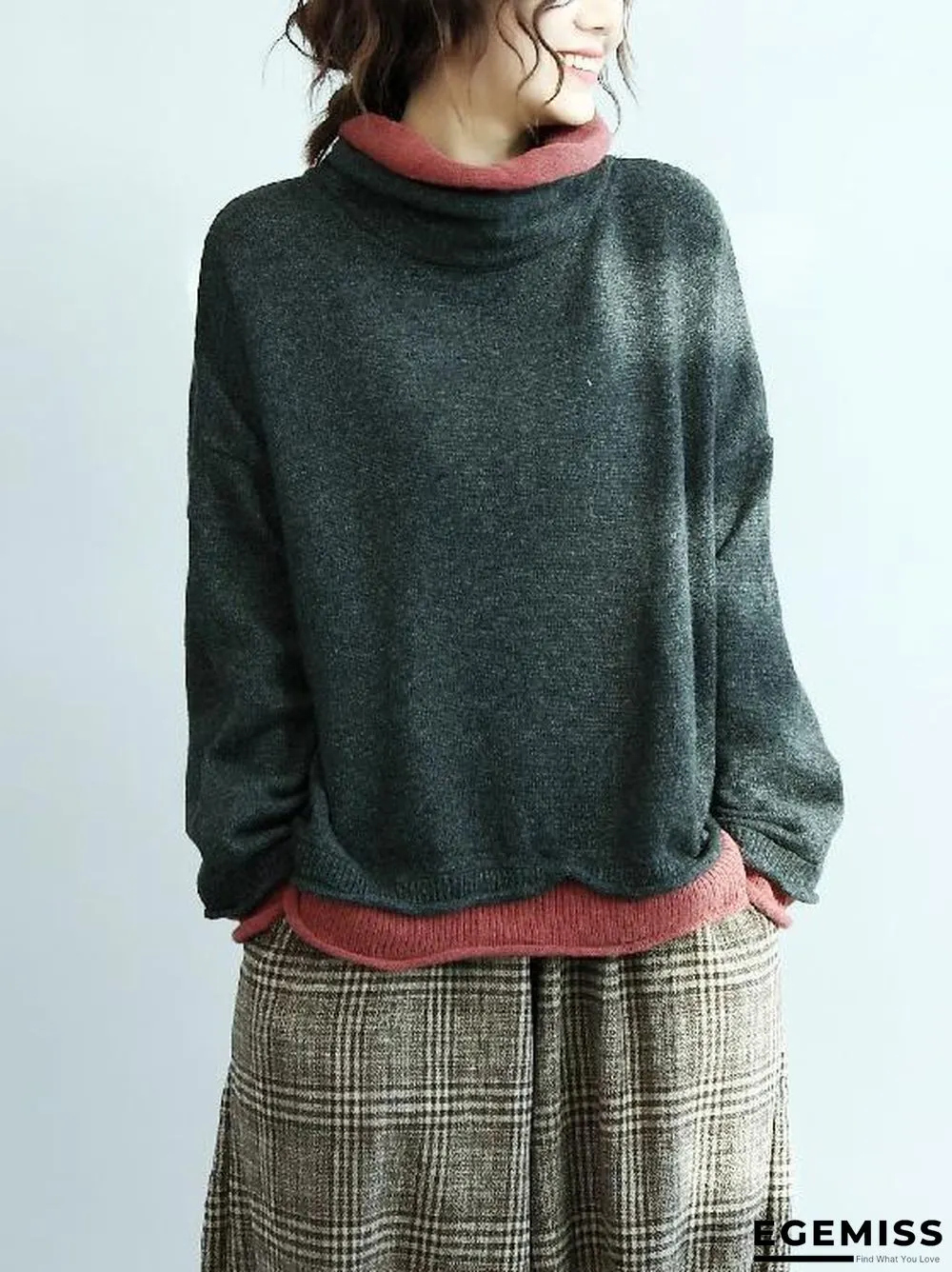 Loose Batwing Sleeves Knitting Sweater | EGEMISS