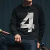 Retro American Letter 4 Print Long Sleeve Casual Sweatshirt