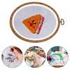 (US Local)Oval Embroidery Hoops Imitated Wood Embroidery Display Frame for Quilting