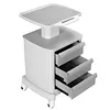 [US Local Warehouse] Medical Cart with 3 Drawers & 4 Wheels & 1 Top Tray Rolling Cart 66 LBS Load Salon Trolley for Hospital Office Bedroom Clinic