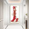 Diamond Painting-DIY Full Round Drill Purple Dress Women (30*60cm)