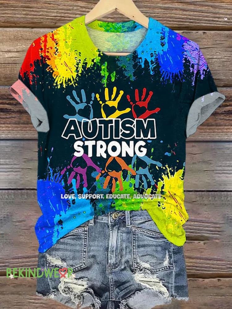 Women&rsquo;s Autism Awareness Understands Love Acceptance Printed Short-Sleeved T-Shirt As shown / S