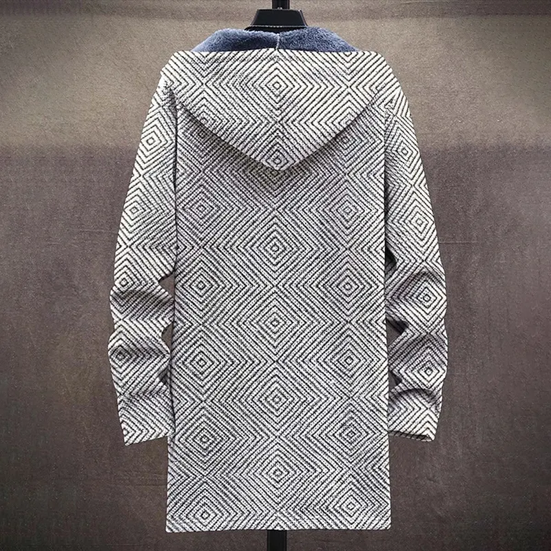 Retro Printed Plush Thick Long Sleeve Jacket Cardigan