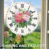 DIY Acrylic Pink Flower Diamond Painting Wall Clock Pendant Hanging Kit