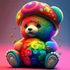 Colourful Bear - Round AB Drills Diamond Painting(45*45cm)