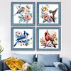 (4pcs) Flower Bird - 18CT Stamped Cross Stitch 20*20cm (Bundle Sale)