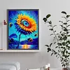 >SALE<5D DIY Full Round Drill Diamond Painting Fluttering Sunflower Home Decor 30x40cm