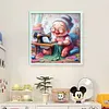 Happy Old Lady - 11CT Stamped Cross Stitch - 45*45cm