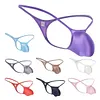 Glossy, protruding scrotum men's thong