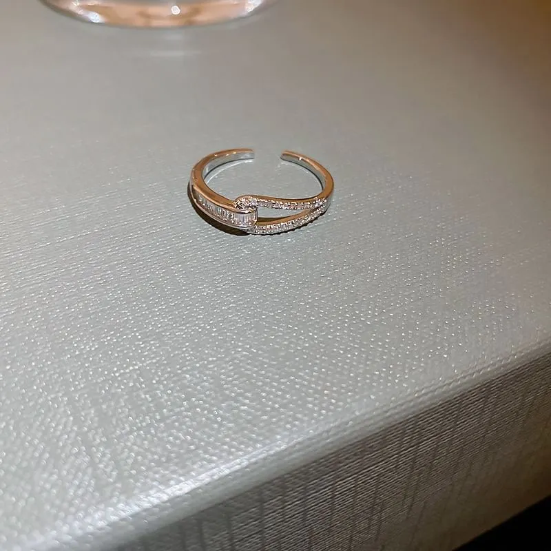 Rhinestone Alloy Open Ring (Various Designs)