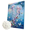 Two Jellyfish DIY Pearl Painting Kit with Frame 30x40cm Pearl Gem Paintings Picture Arts Craft for Adults Beginners Gift Home Wall Decor