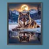 Moon Wolf-Full Round Diamond Painting 40*50cm