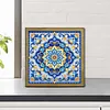 Mandala DIY Special Shape Double sided Print Clear Diamond Art Kit Wooden Framed Diamond Painting Kit(22x22cm)