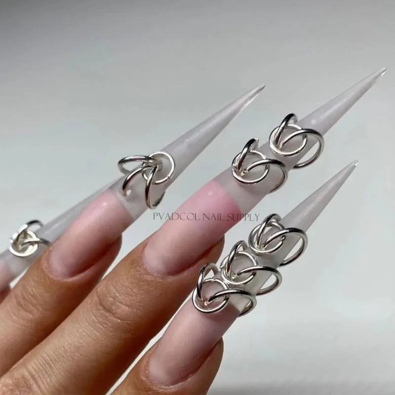 Nail Piercing Dangle Nails Rings Hoop Mix Metal Alloy Loops Drill Hole 3D Jewelry Kit Circles Acrylic Tips Aluminum Jump Ring-Nail Inspo