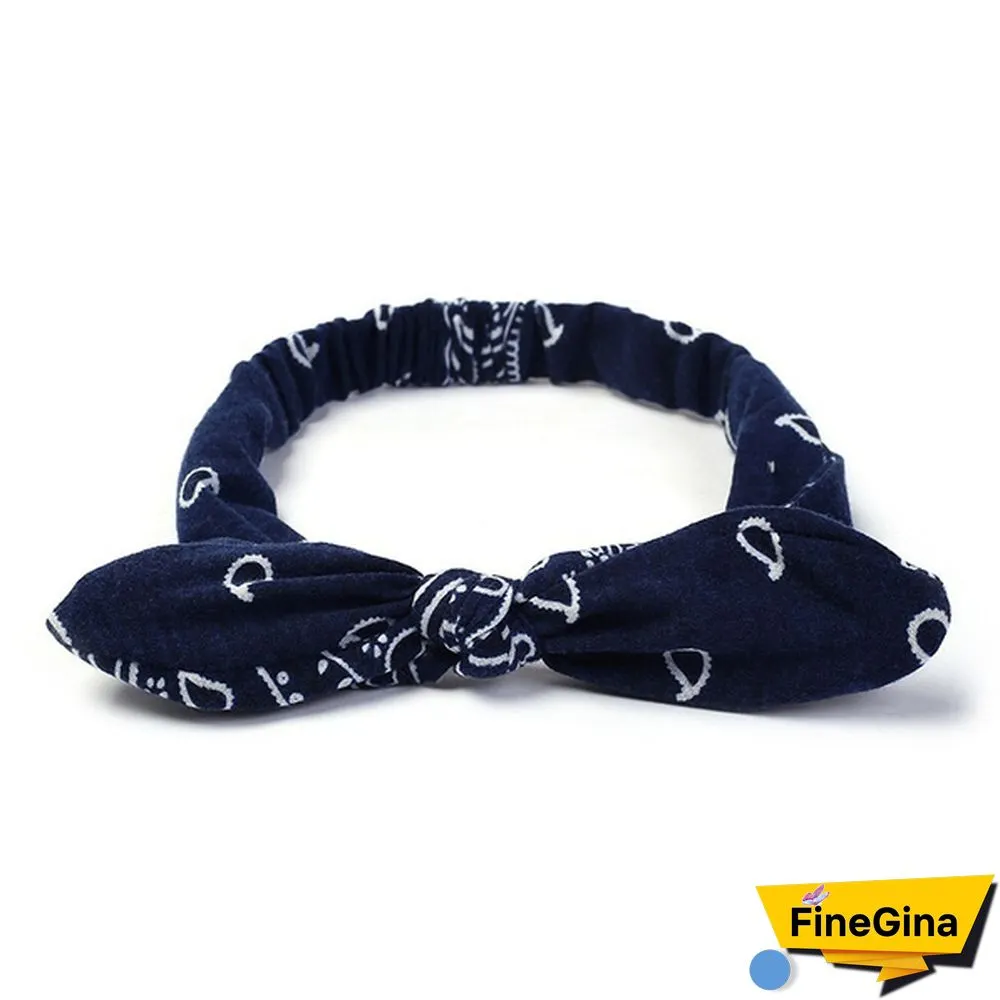 Bohemian Girls Hairband Hair Accessories Print Headbands Vintage Women Headband Cross Top Knot Elastic Hairband Soft Bandanas