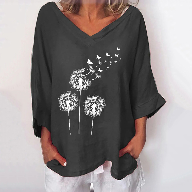 Comstylish Women'S Dandelion Print Casual Top