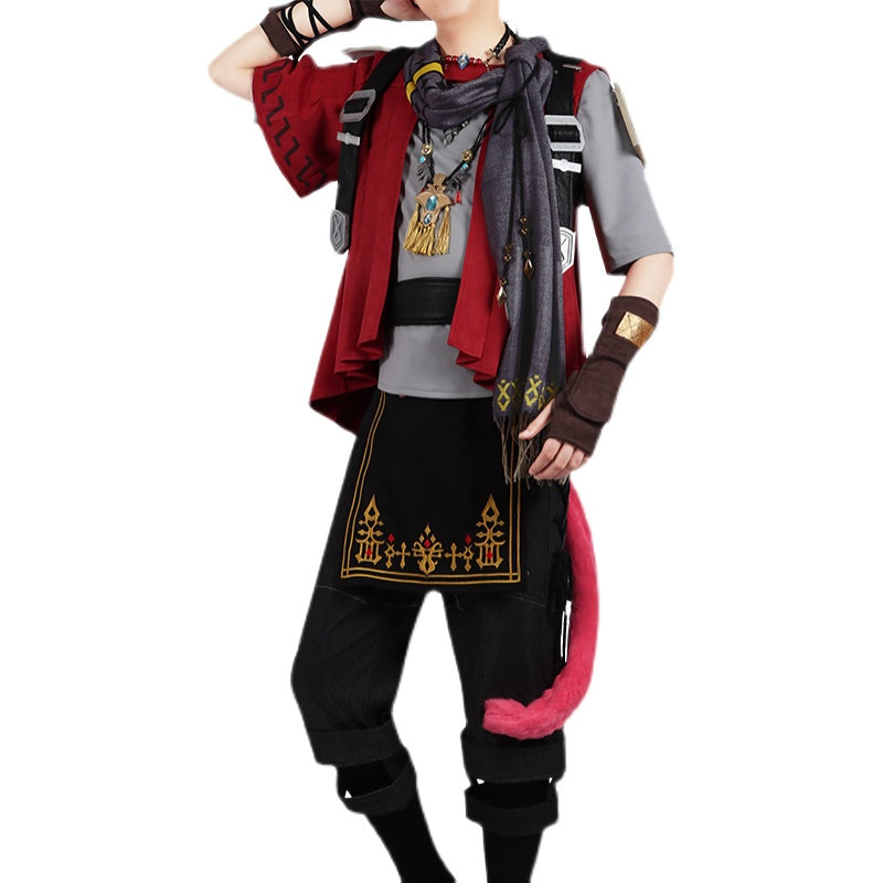 G'raha Tia​ Red Cat Outfit Cosplay Costume