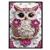 (US Local)50-Page A5 Owl Diamond Painting Notebook for Adult Holiday Birthday Gift